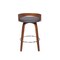 Armen Living Sonia 26" Counter Height Swivel Gray Faux Leather and Walnut Wood Bar Stool LCSOBAGRWA26 - alternate 5